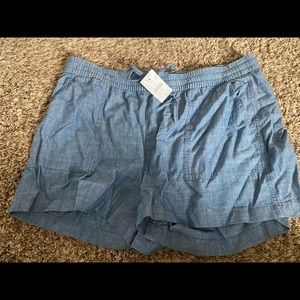 J Crew pull up elastic waist shorts. Size Large. Never worn.